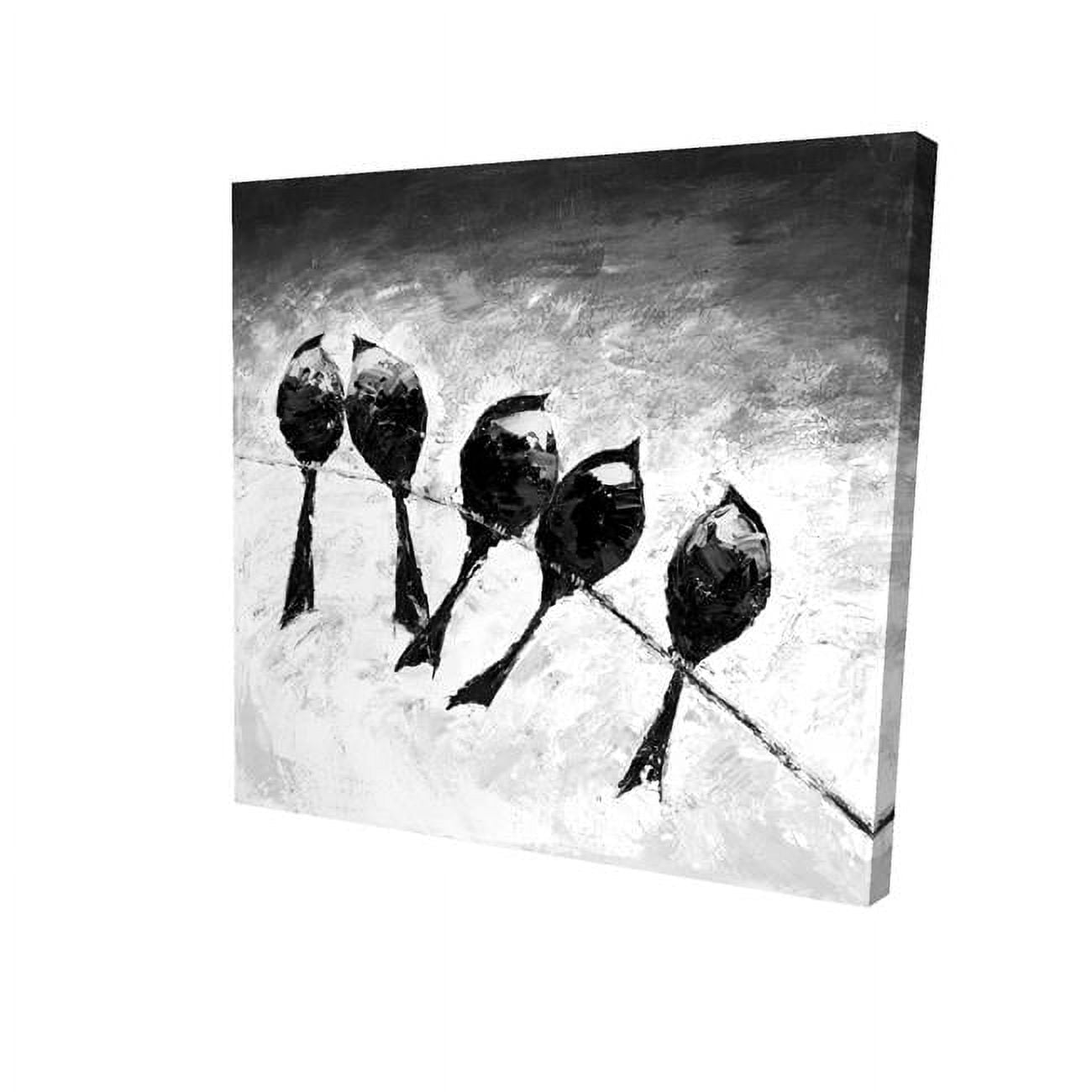 12 x 12 in. Five Birds Perched-Print on Canvas