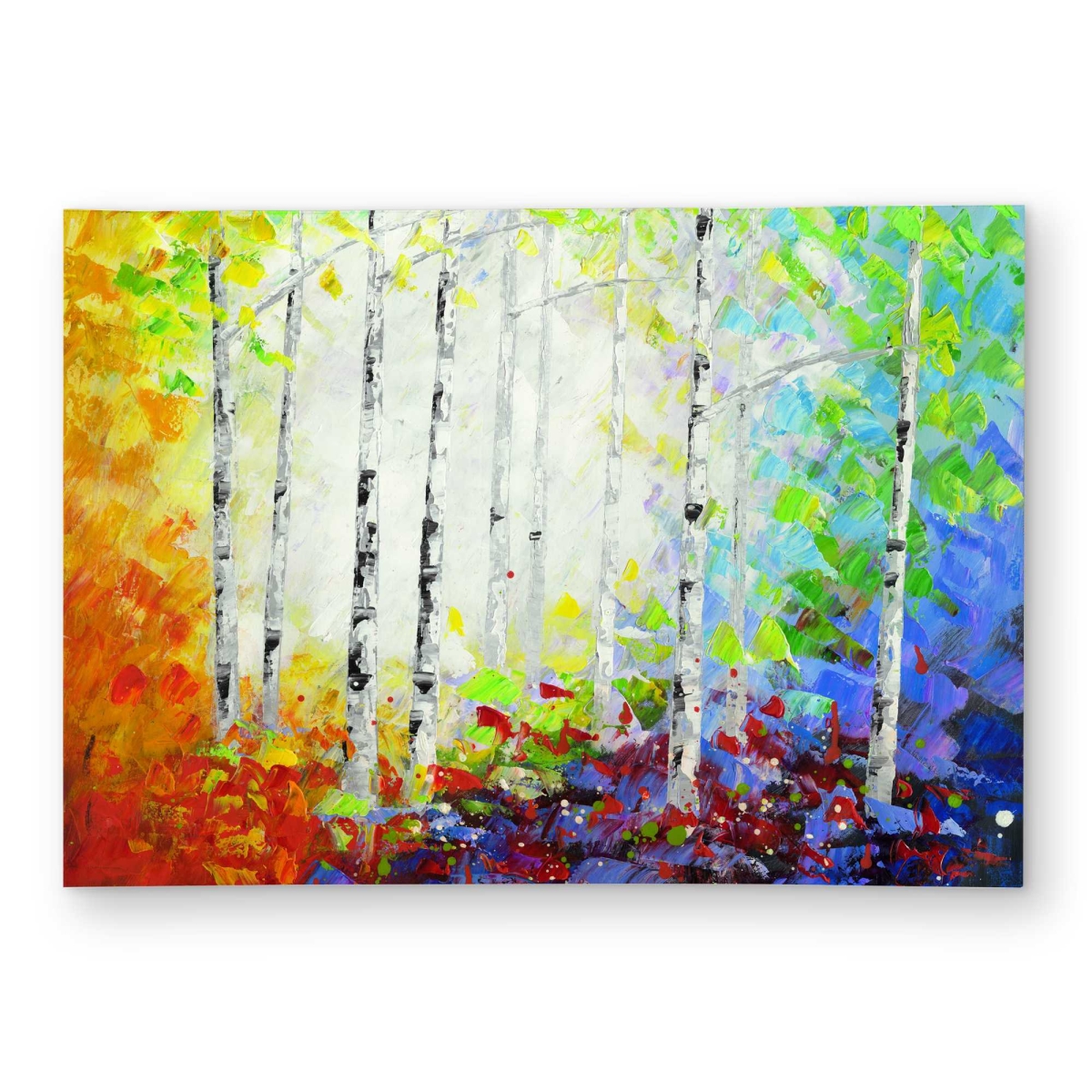 C1ROAR57LATGBC 5 x 7 ft. Colorful Forest - Red Trees Outdoor Rectangle Area Rug for Home Decor