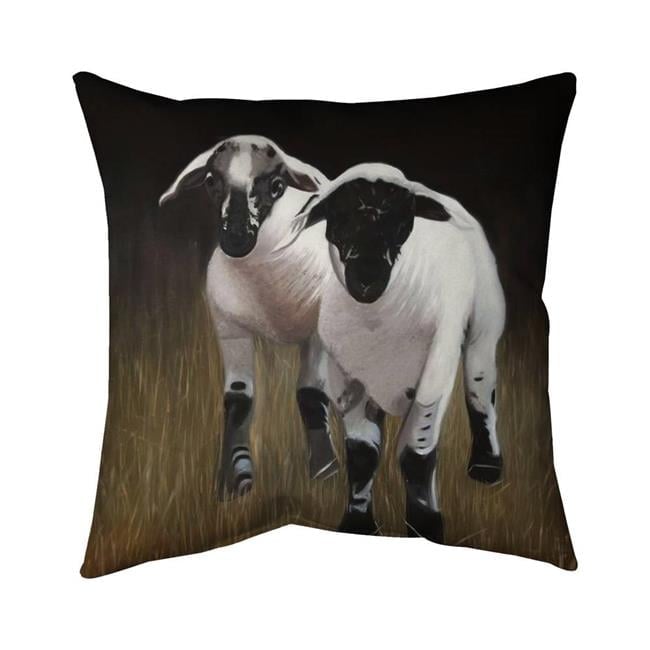 20 x 20 in. Two Lambs-Double Sided Print Indoor Pillow