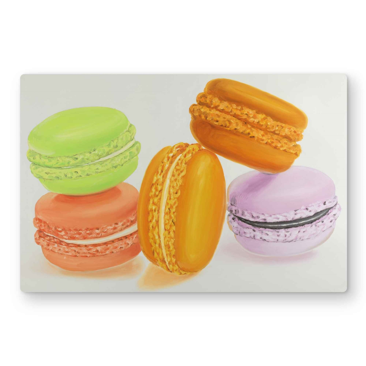 C1MP2436EISUJH 24 x 36 in. Small Bites of Macaroons Wall Art - Hyperrealist Kitchen Metal Print