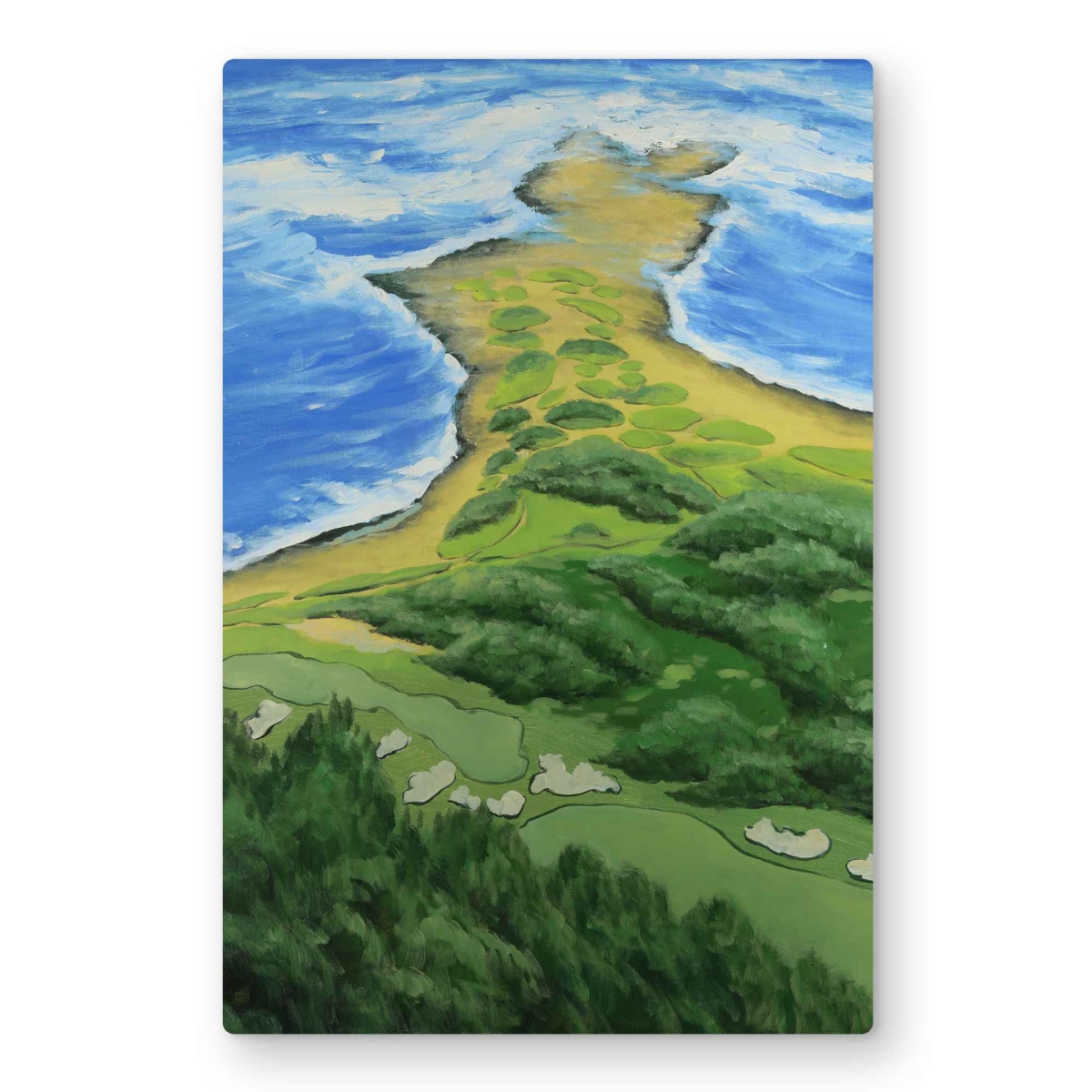 C1MP2436FBV9CX 24 x 36 in. Golf Course on the Coast Wall Art - Scenic Man Cave Metal Print Decor