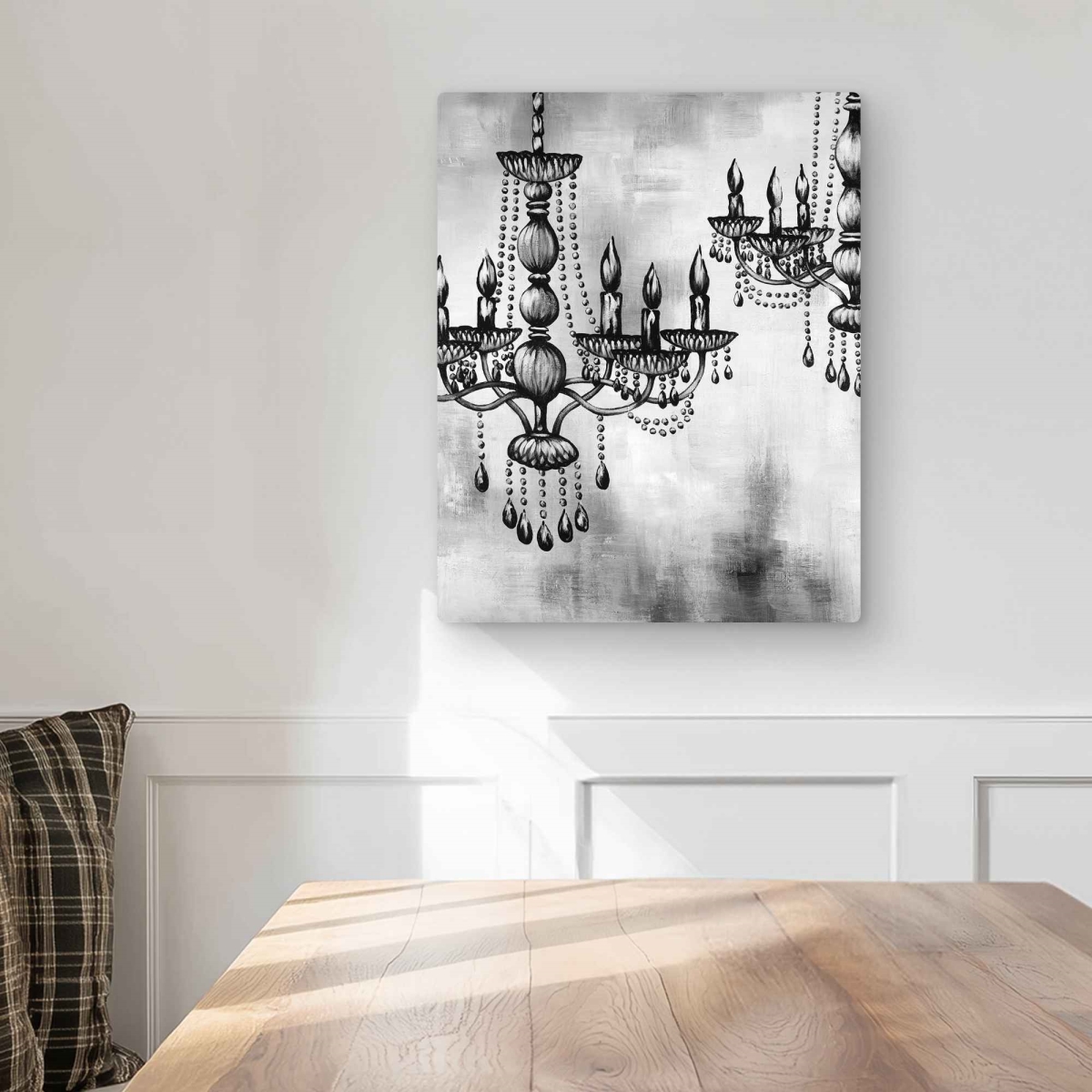 C1MP1620H8OUWV 16 x 20 in. Two Crystal Chandeliers Wall Art - Still Life Metal Print