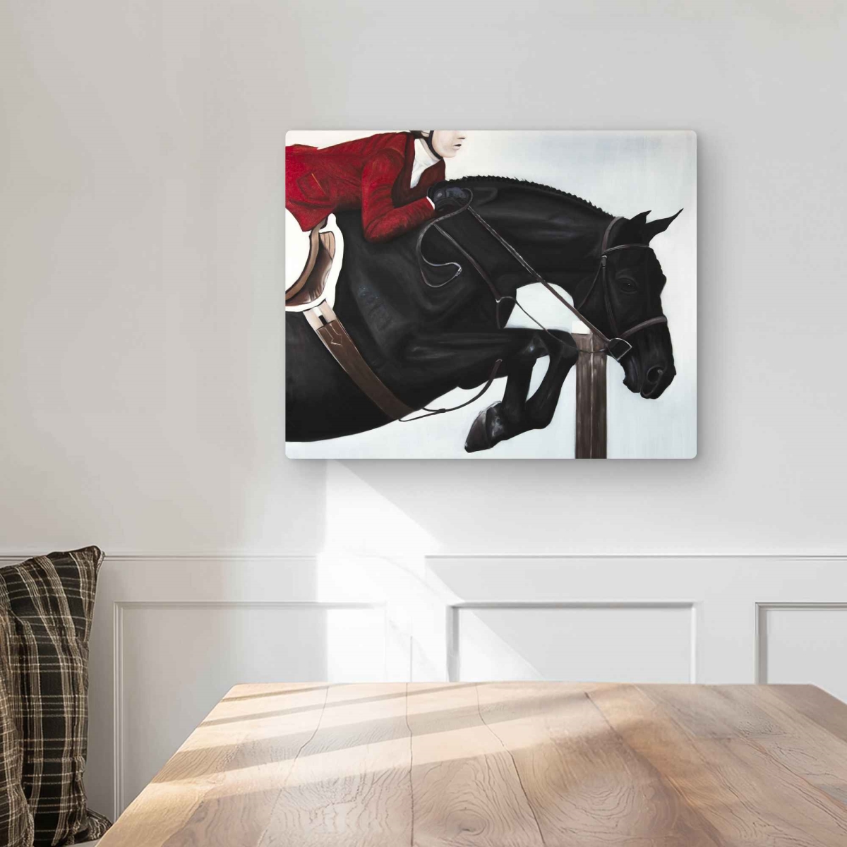 C1MP16201TFIXD 16 x 20 in. Riding Competition - Hyperrealist Black Metal Print Wall Art - Decor