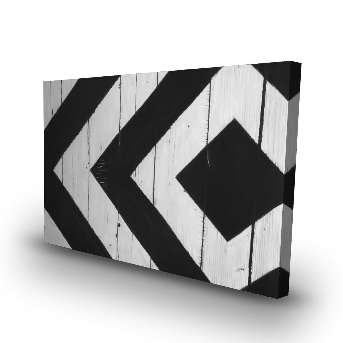 C1RC243600TVM5 24 x 36 in. Rhombus on Wood - Black Canvas Pattern for Home Decor
