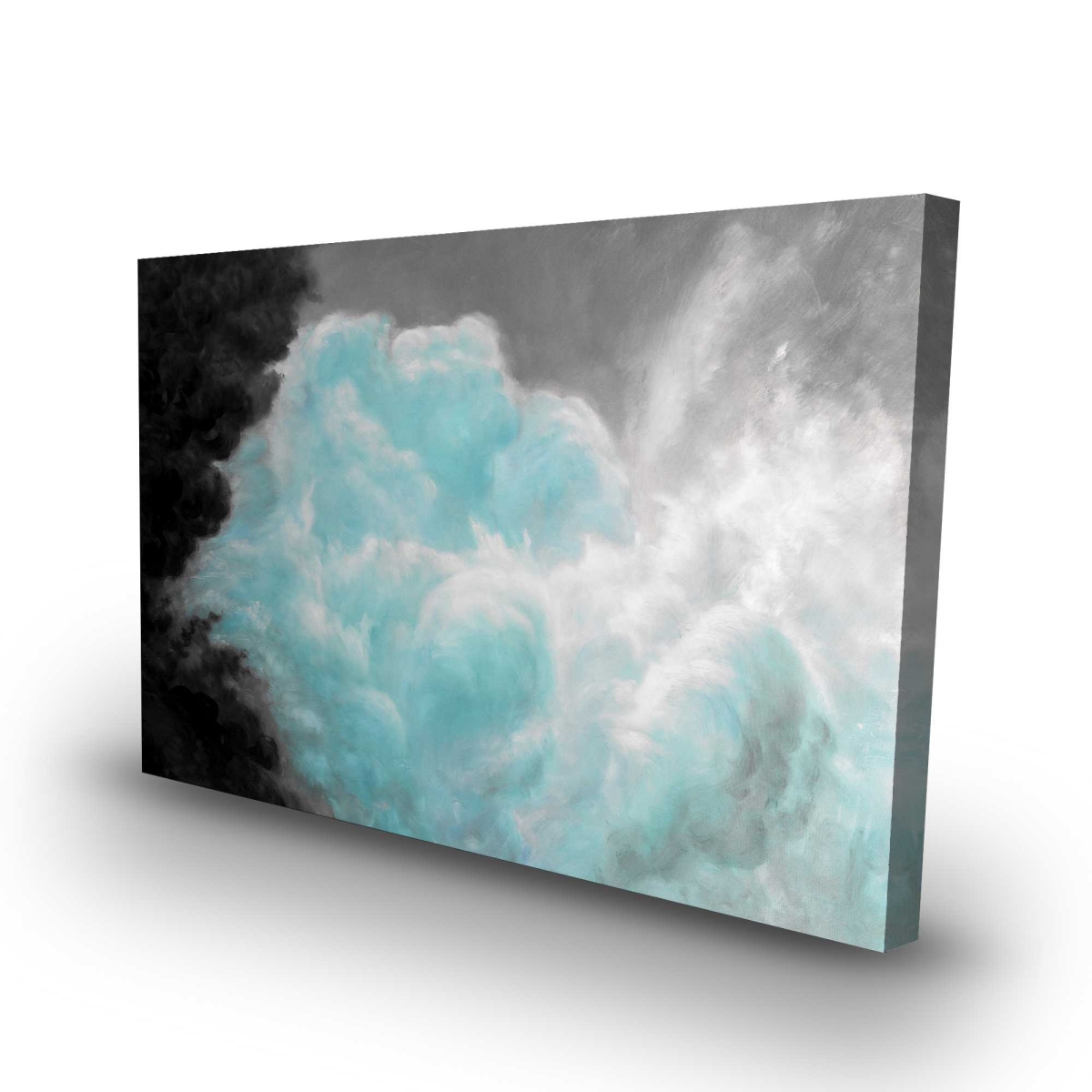 C1RC243691FDG1 24 x 36 in. Turquoise Clouds - Contemporary Mountains Canvas