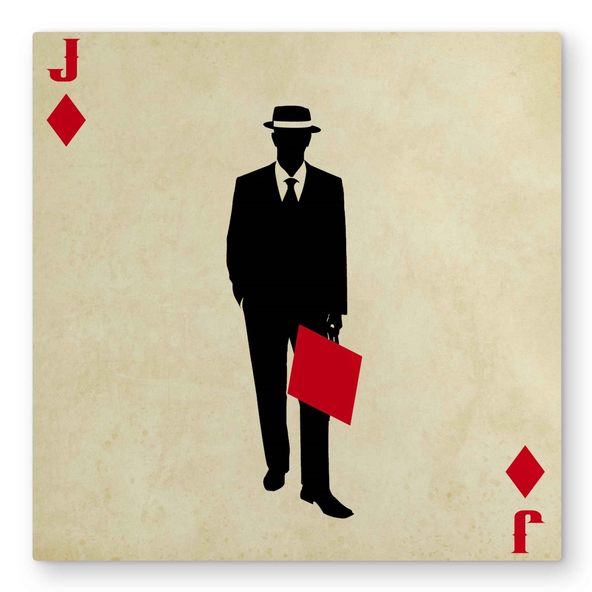 C1MP32326LC08Q 32 x 32 in. Jack of Diamonds Metal Print Wall Art - Man Cave Home Decor Art