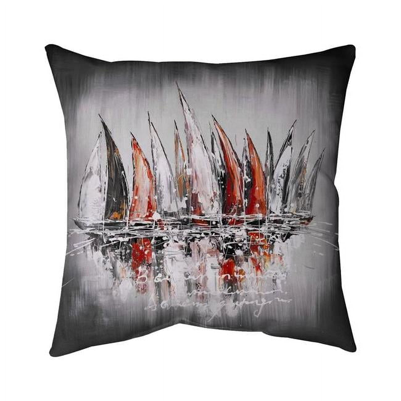20 x 20 in. Sailboats with Paint Splash-Double Sided Print Indoor Pillow