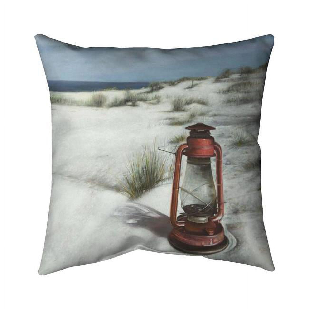 20 x 20 in. Lantern on the Beach-Double Sided Print Indoor Pillow