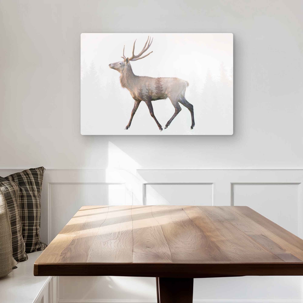 C1MP2030CT0X3G 20 x 30 in. Deer & Forest Metal Print Wall Art - Living Room Trees Decor