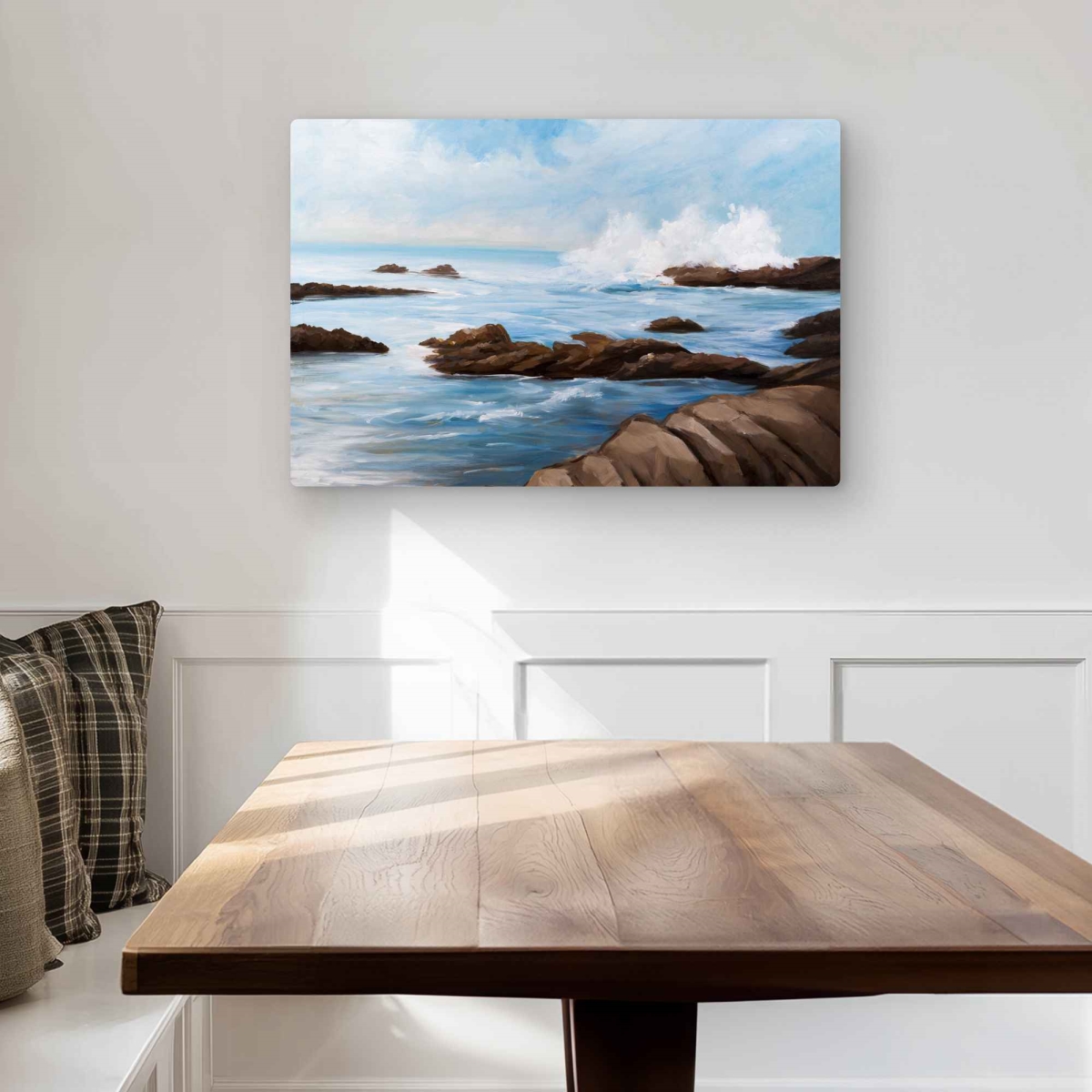C1MP2030D5FKF9 20 x 30 in. Seaside Wave Wall Art - Contemporary Travel & Maps Metal Print Decor