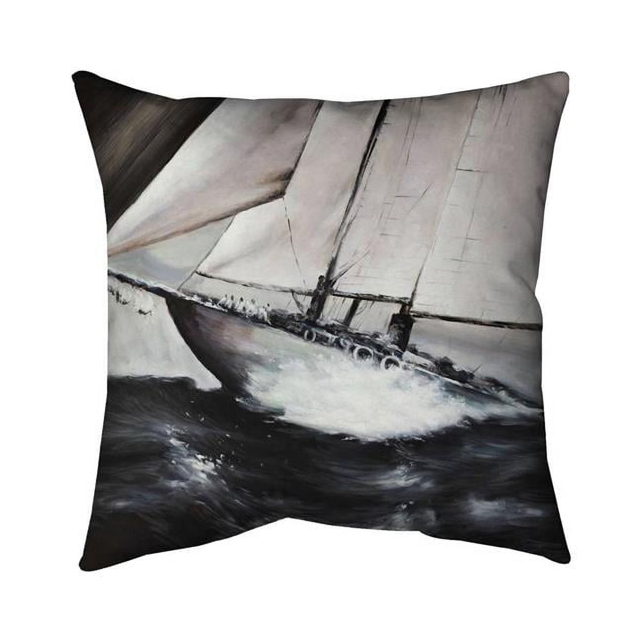 20 x 20 in. Boat In A Violent Storm-Double Sided Print Indoor Pillow