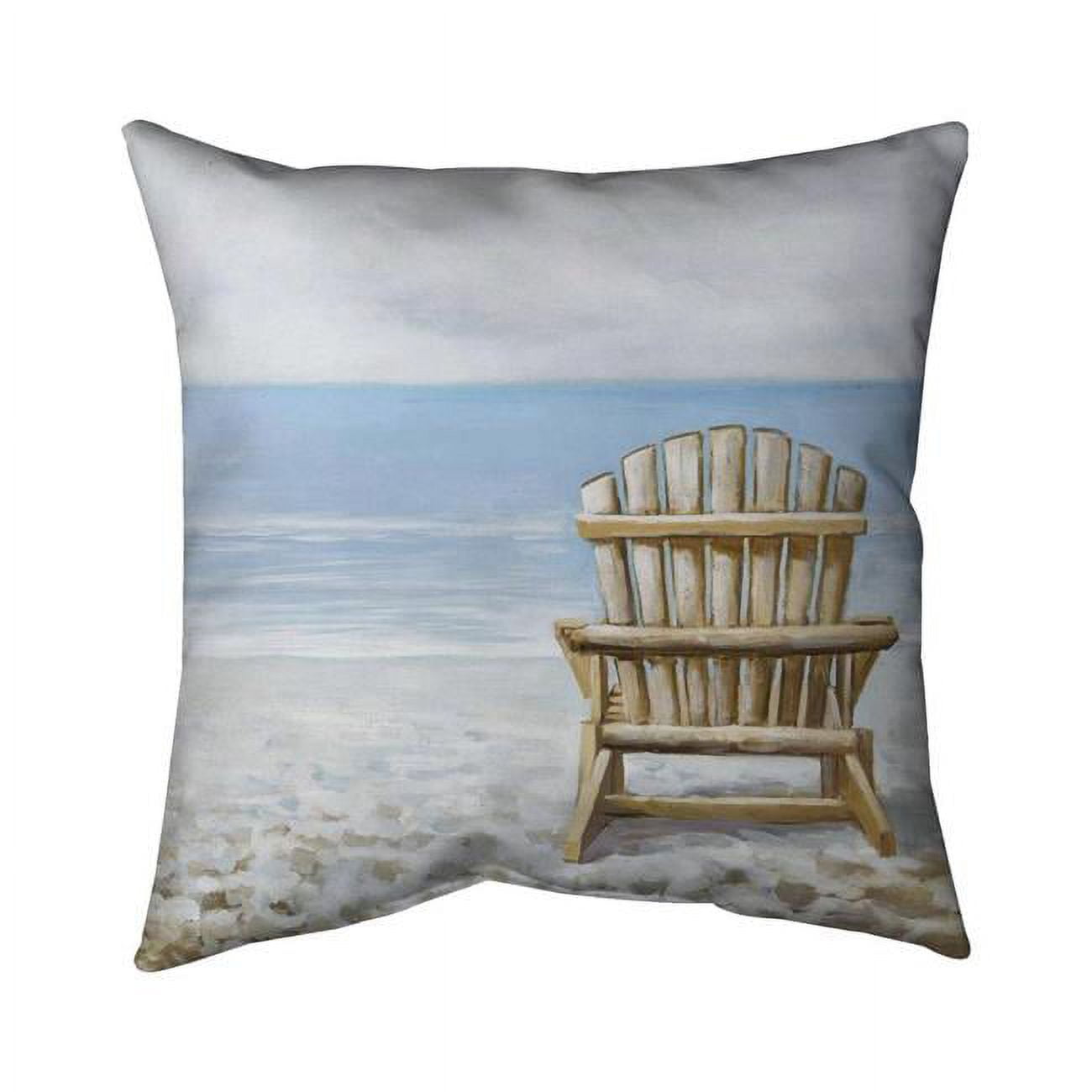 20 x 20 in. Wood Beach Chair-Double Sided Print Indoor Pillow