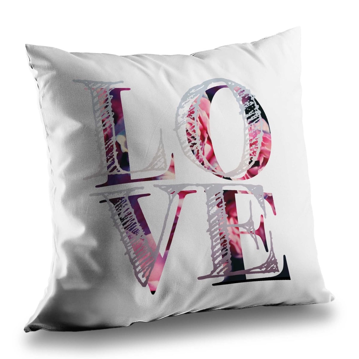 C1PC1414KC79YY 14 x 14 in. Love Bloom - Romantic Quotes Poly Twill Throw for Home Decor