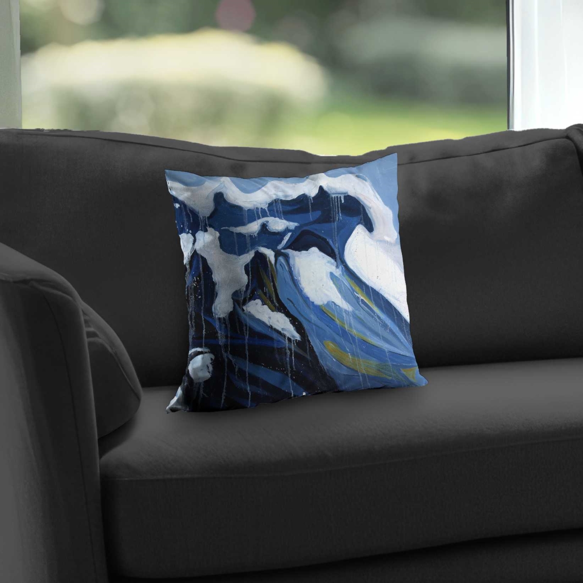 C1PC1414L6PSJ7 14 x 14 in. Wave in Motion - Coastal Modern Poly Twill Throw for Decor