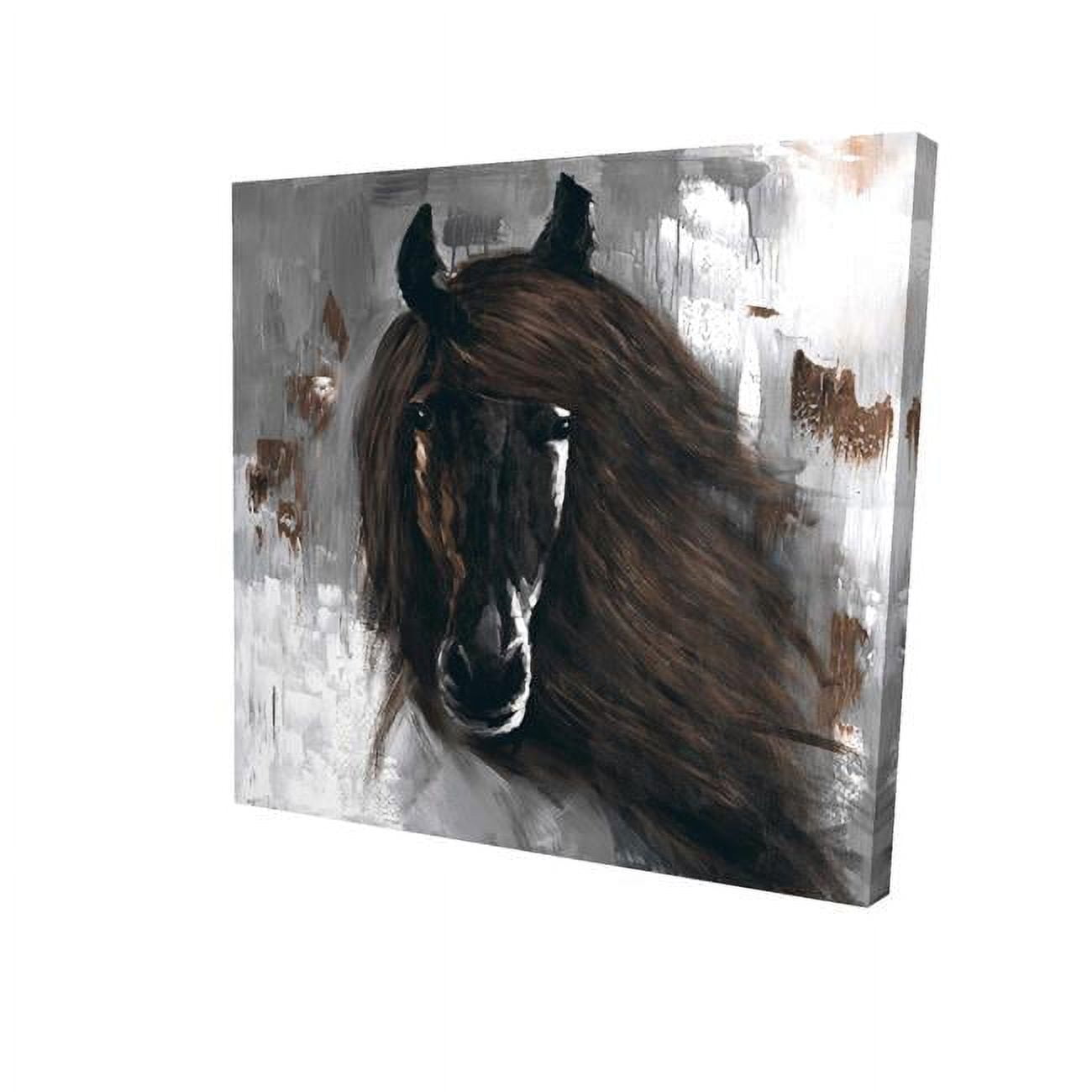 12 x 12 in. Dark Brown Horse-Print on Canvas