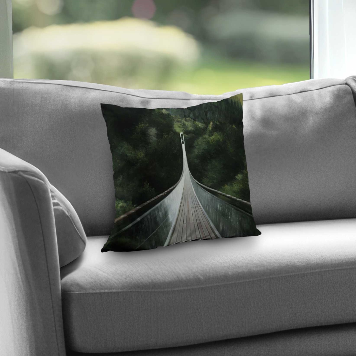 C1PC1414KQ1FA6 14 x 14 in. Steep Bridge - Modern Poly Twill Throw for Home Decor
