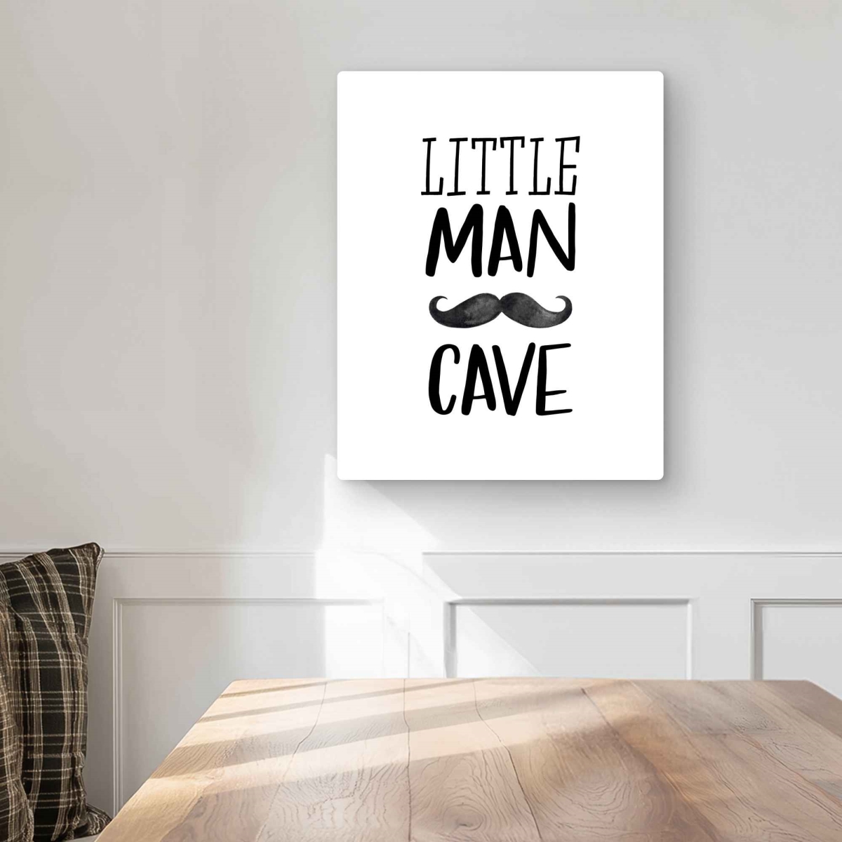 C1MP1620LNTIBK 16 x 20 in. Little Man Cave - Black & White Metal Print Wall Art - Decor