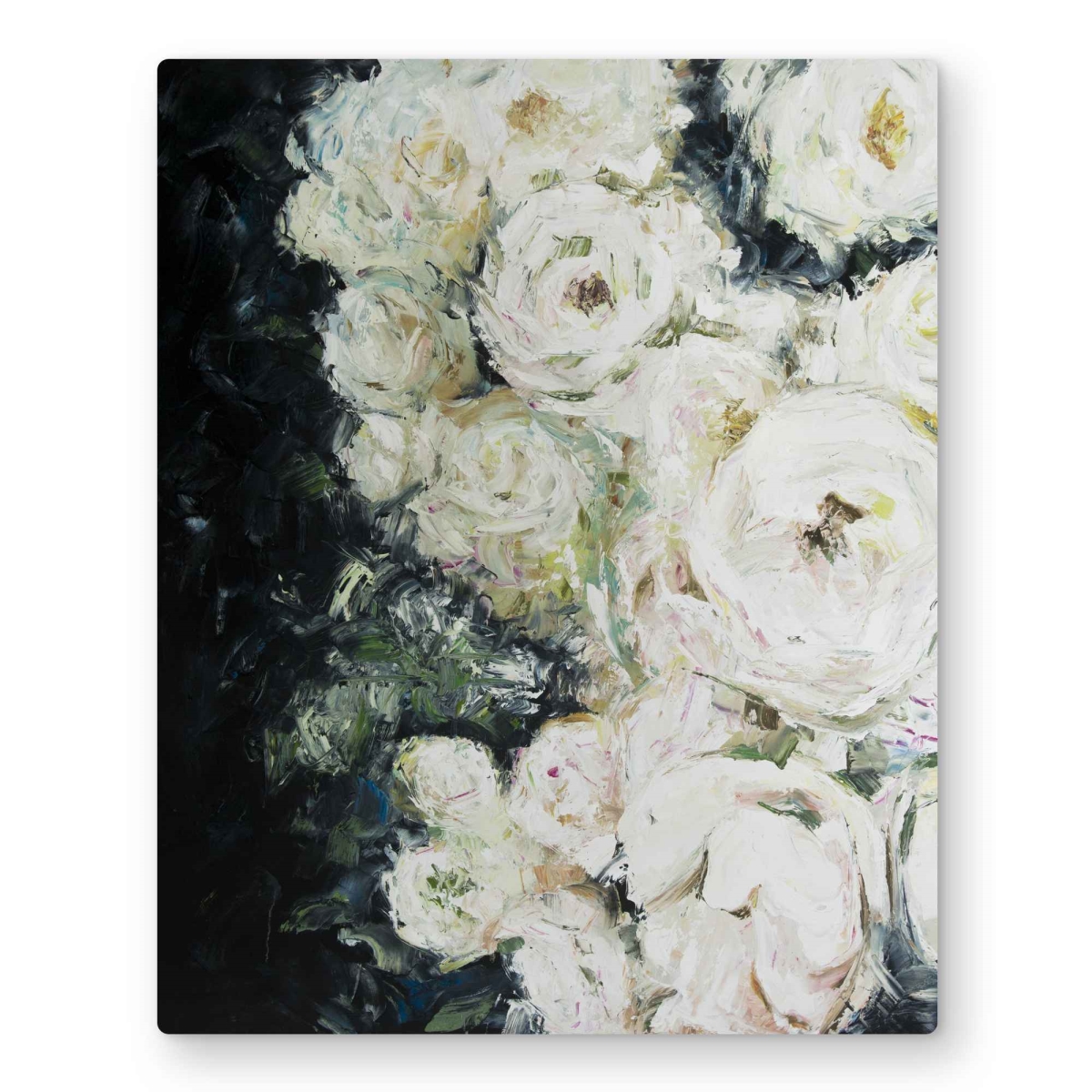 C1MP1620LQRBEV 16 x 20 in. Garden Roses - Floral Black Metal Print Wall Art for Home Decor