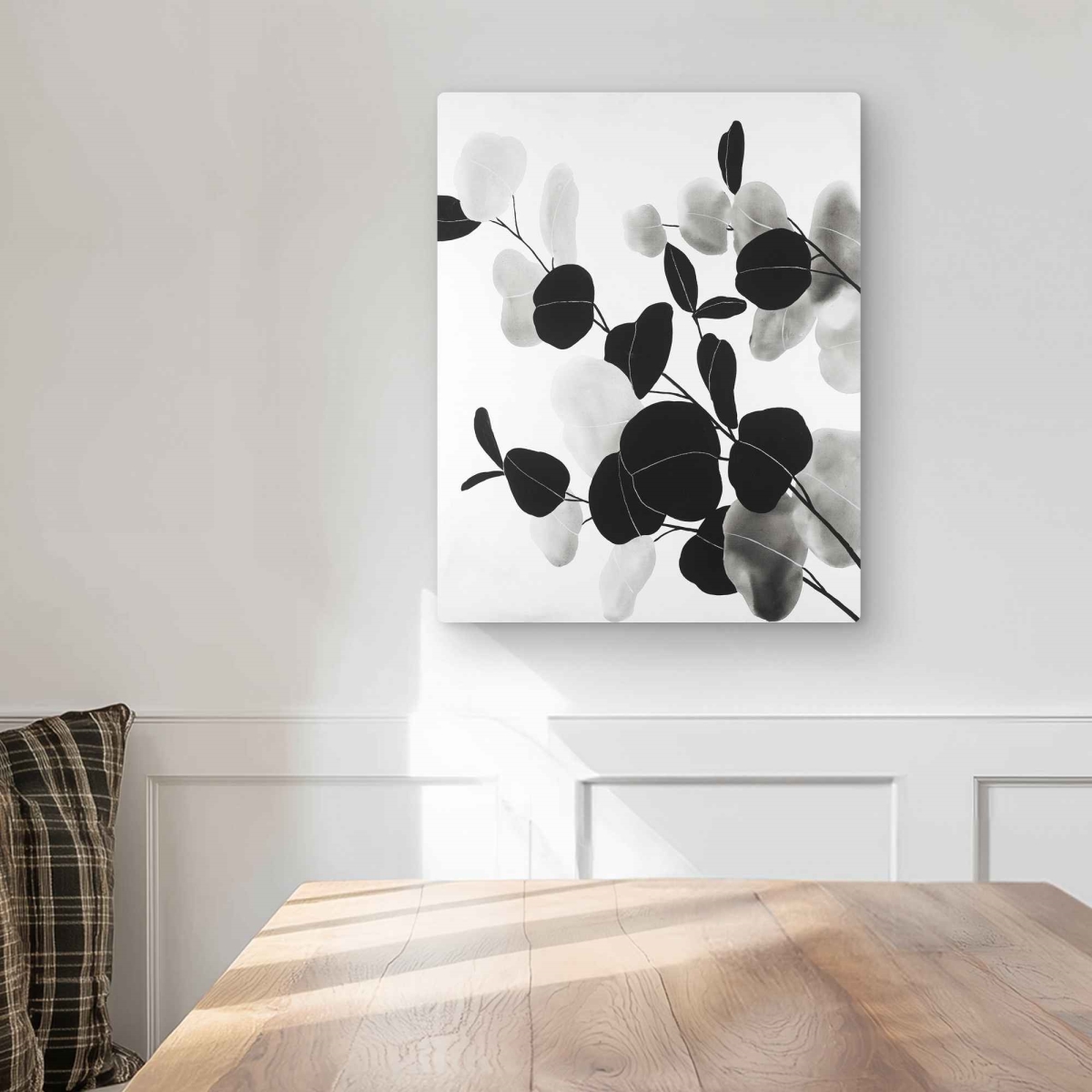 C1MP1620O0PYVS 16 x 20 in. Grayscale Branches with Leaves Wall Art - Still Life Metal Print