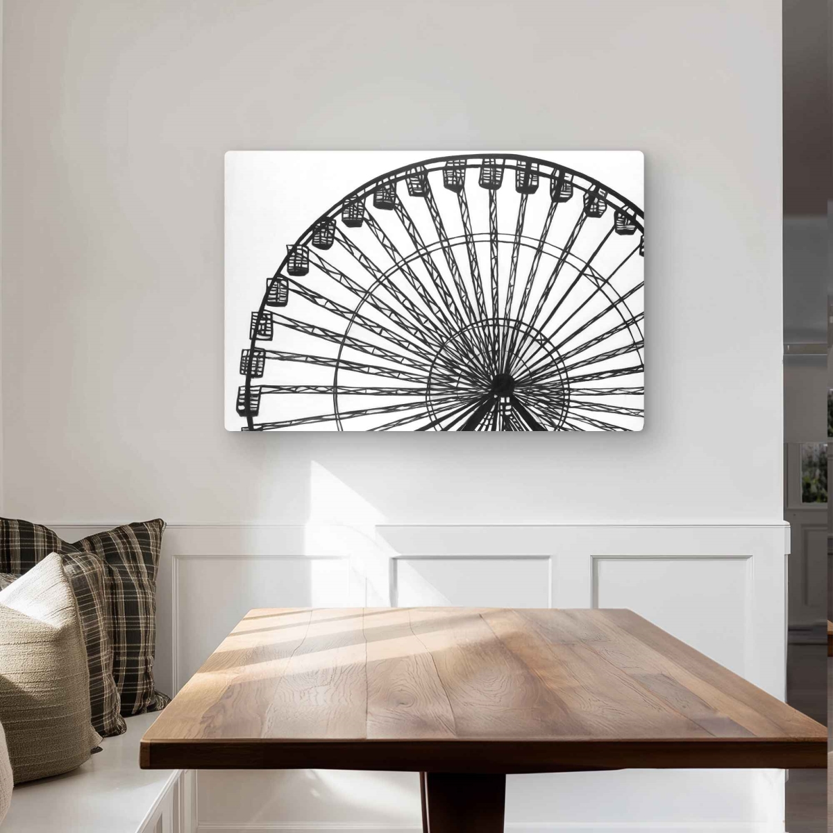 C1MP2436NWD060 24 x 36 in. Monochrome Ferris Wheel - Metal Print Wall Art for Home Decor