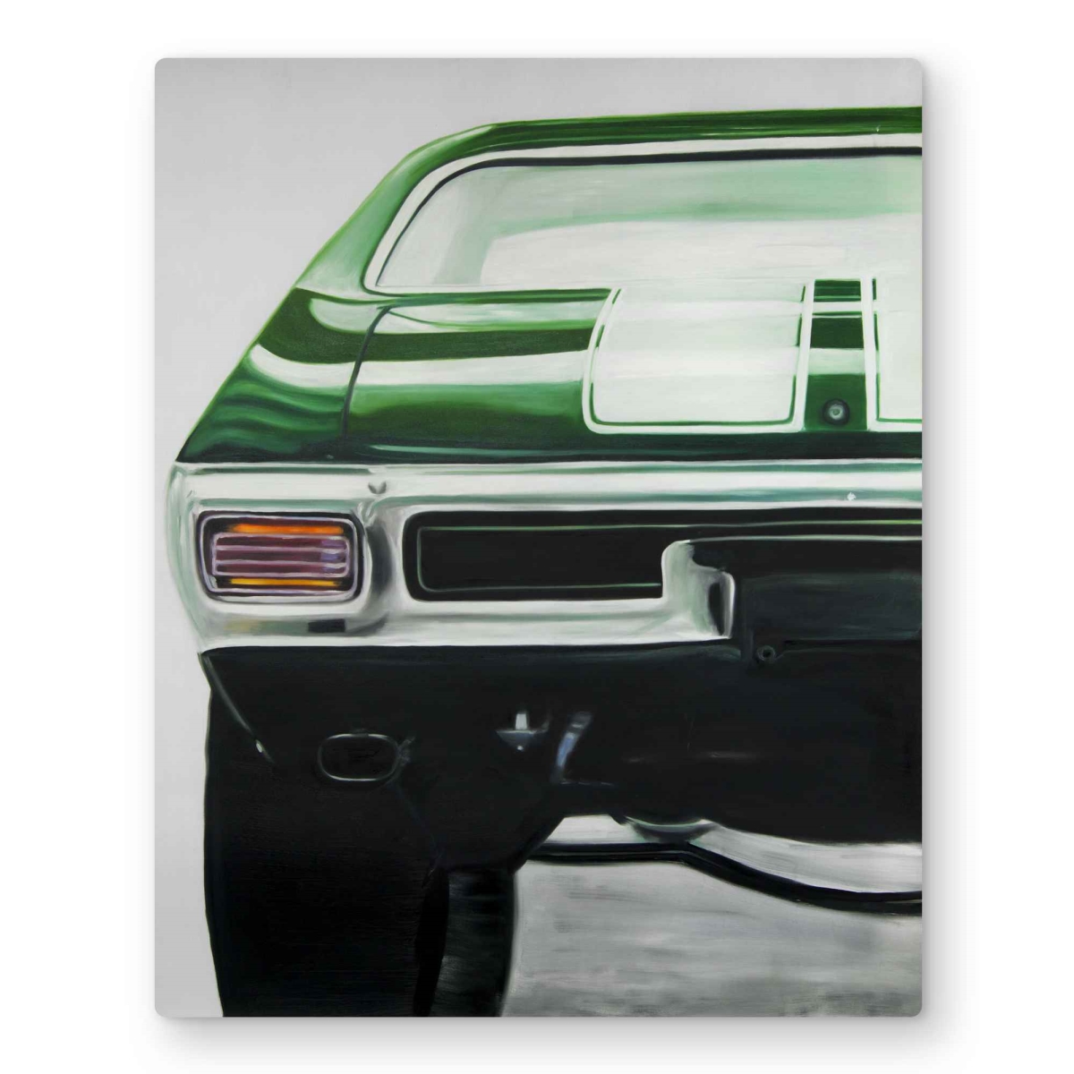 C1MP1620974L3S 16 x 20 in. Classic Dark Green Car Metal Print Wall Art - Man Cave Home Decor