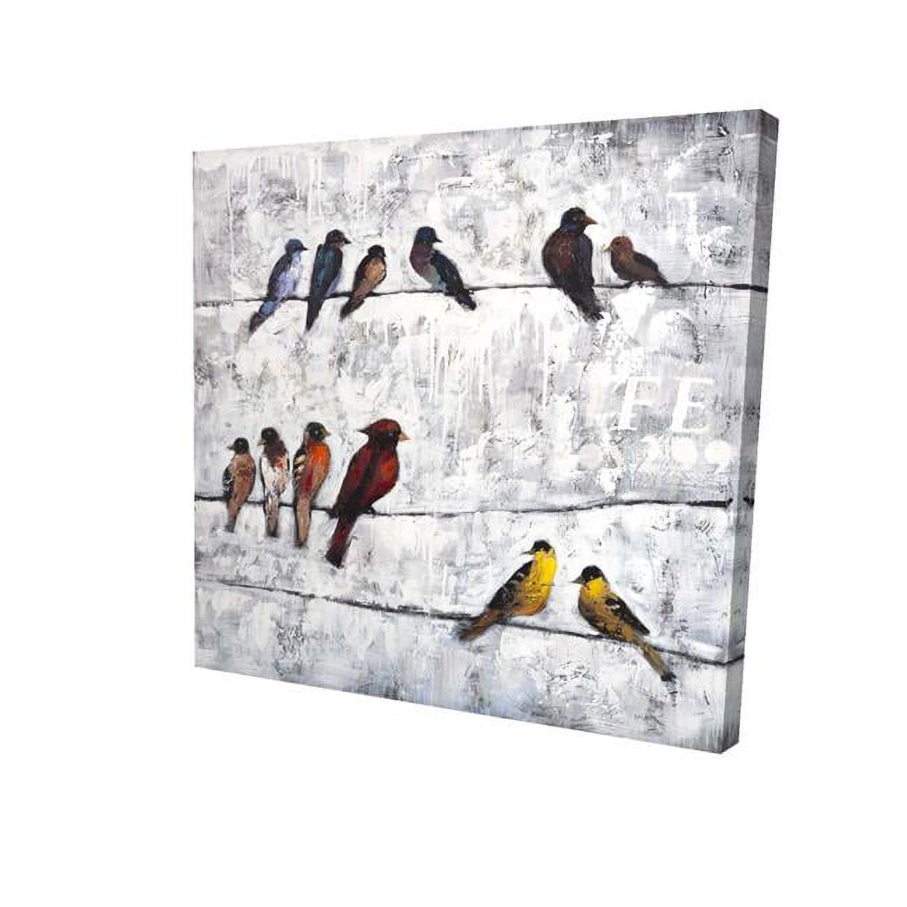 12 x 12 in. Colorful Birds on Branches-Print on Canvas