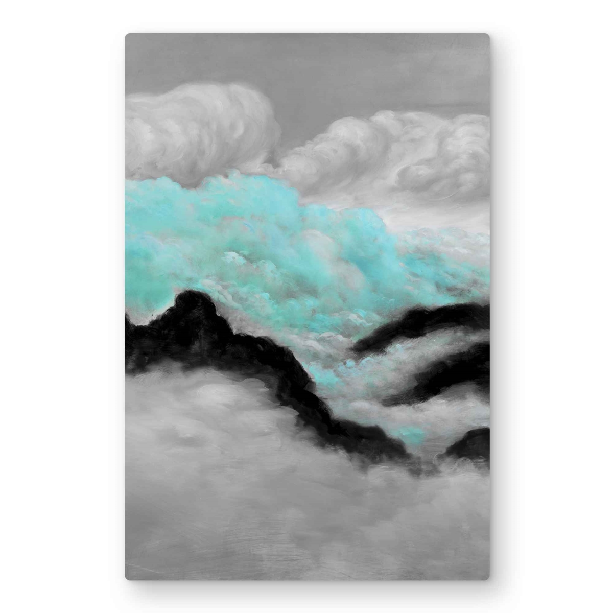 C1MP2030B6NK9R 20 x 30 in. Gray & Blue Clouds - Contemporary Metal Print Wall Art for Living Room