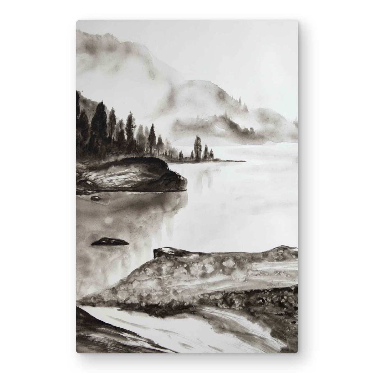 C1MP2030BC1YKX 20 x 30 in. Peaceful Landscape - Hygge White Metal Print Wall Art for Home Decor