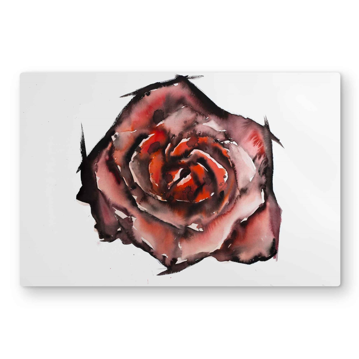 C1MP2030C0Y7FW 20 x 30 in. Watercolor Rose - Modern Red Metal Print Wall Art for Home Decor