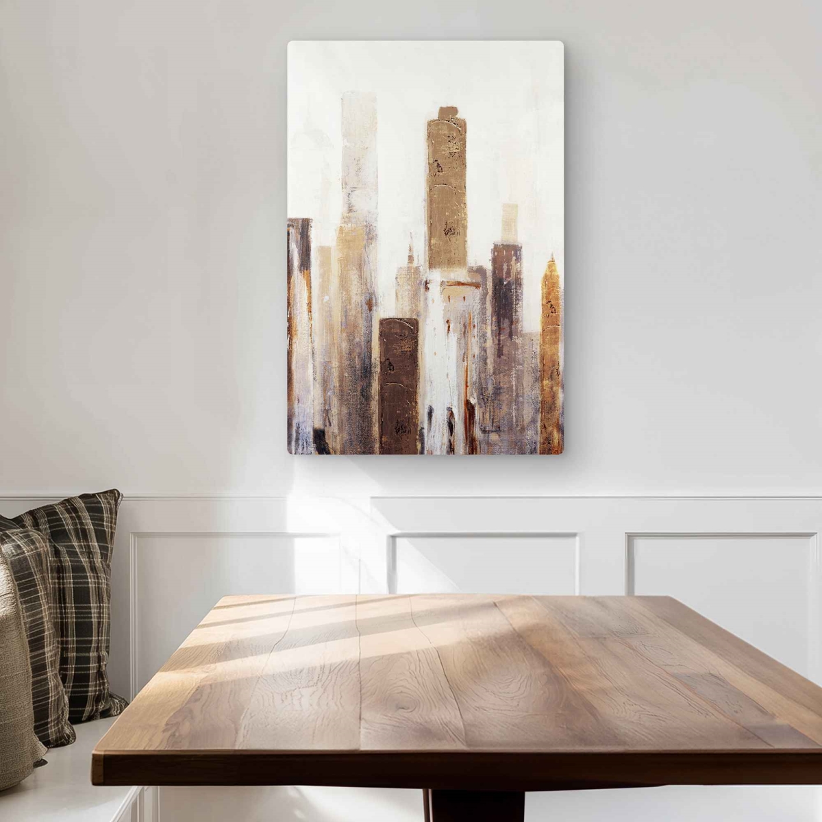 C1MP2030I3LJ5Z 20 x 30 in. Abstract Earthy Tones City Wall Art - Brown Living Room Metal Print