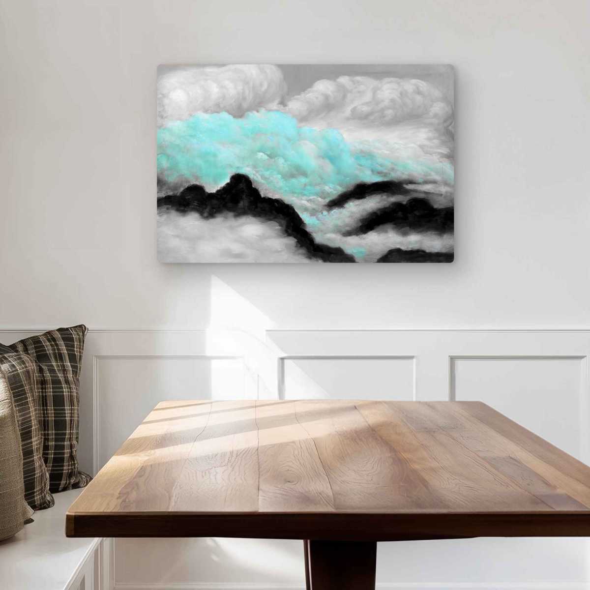 C1MP2030I53082 20 x 30 in. Gray & Blue Clouds Wall Art - Contemporary Landscapes Metal Print