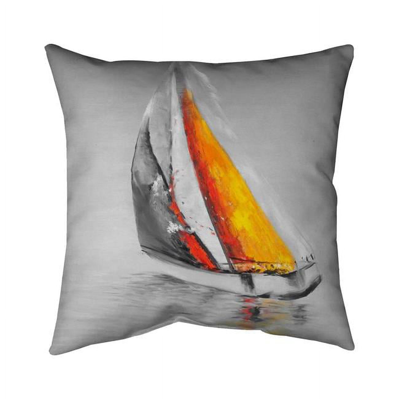 20 x 20 in. Two Colors Sailing Boat-Double Sided Print Indoor Pillow