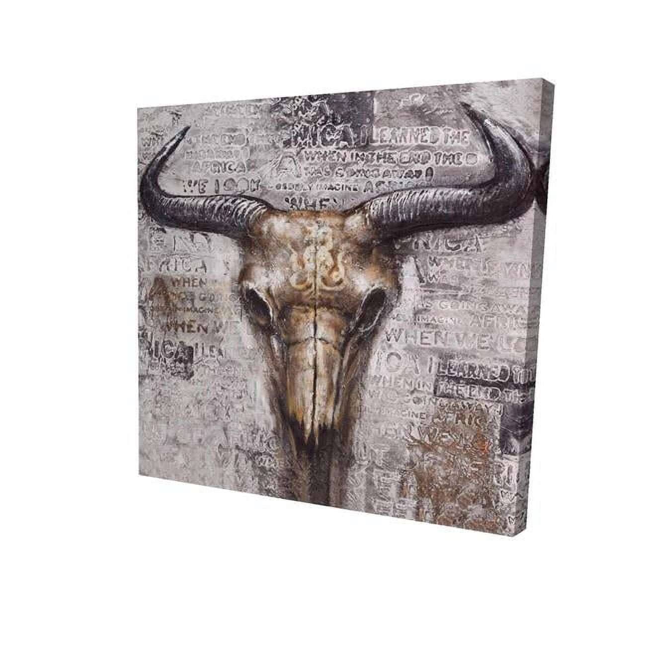 12 x 12 in. Bull Skull with Typography-Print on Canvas