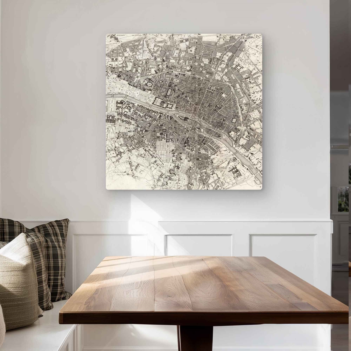 C1MP3232C3GKO3 32 x 32 in. Paris Man Cave Beige Metal Print Wall Art - Home Decor Accent