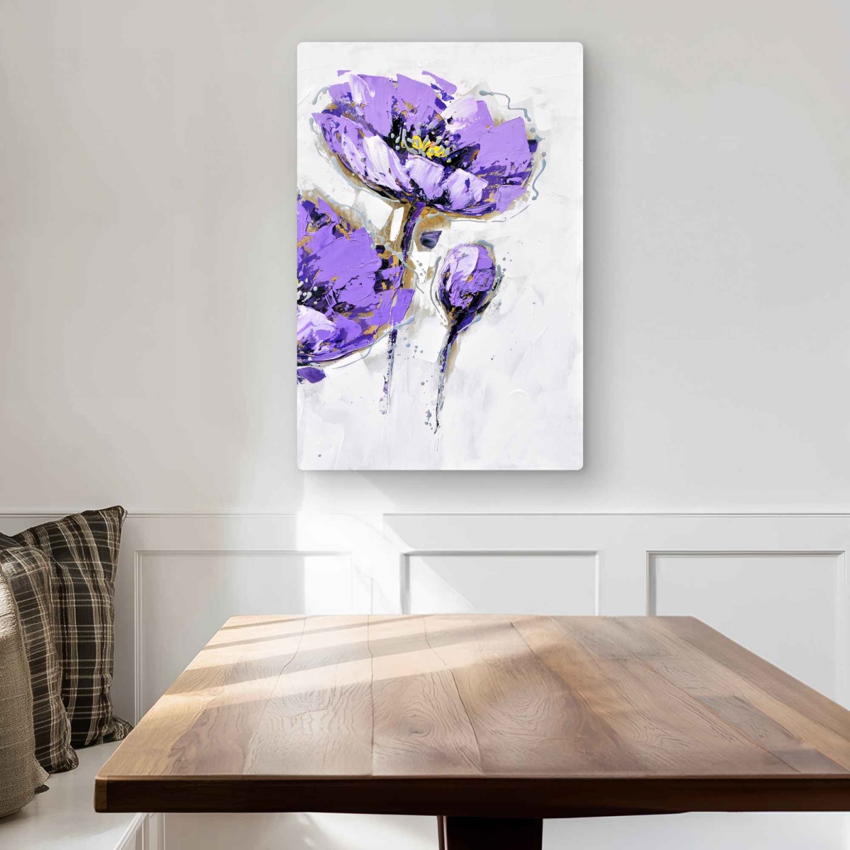 C1MP2030NCIDUV 20 x 30 in. Purple Anemones - Modern Metal Print Wall Art for Home Decor - Floral