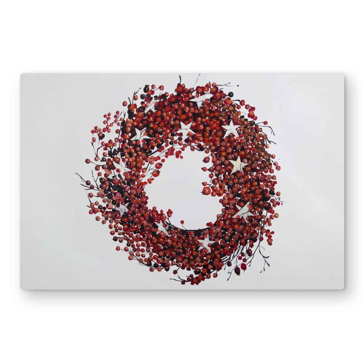 C1MP2030NT10B5 20 x 30 in. Red Berry Wreath - Food Holidays Metal Print Wall Art for Home Decor