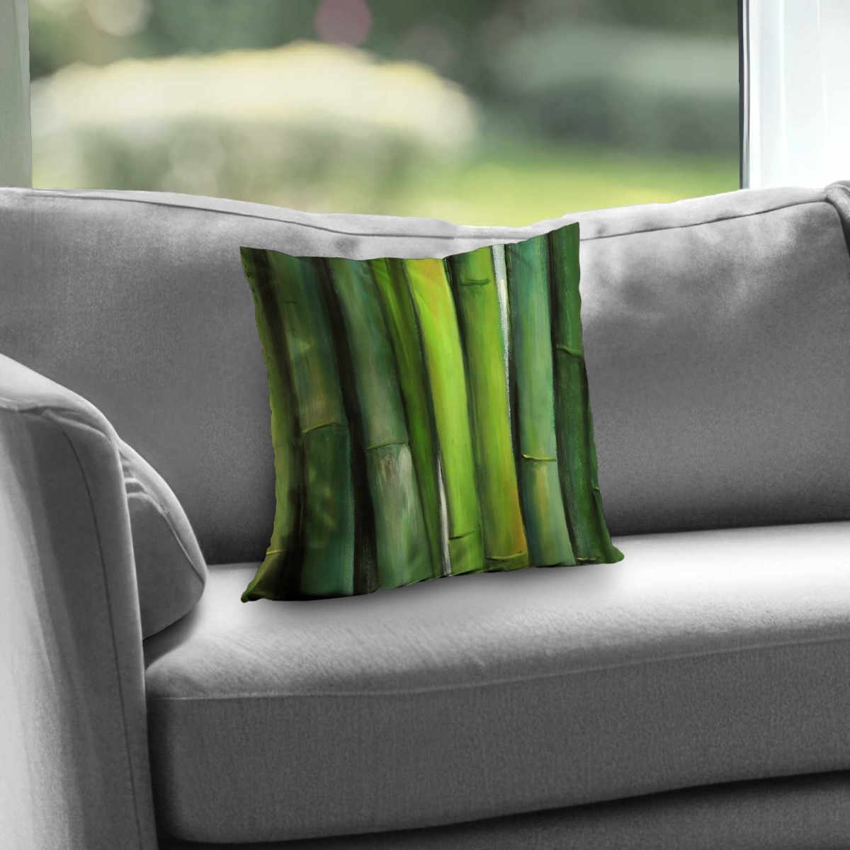 C1PC1414VE0WSF 14 x 14 in. Green Bamboo - Eco-Friendly Bathroom Poly Twill Throw Decor