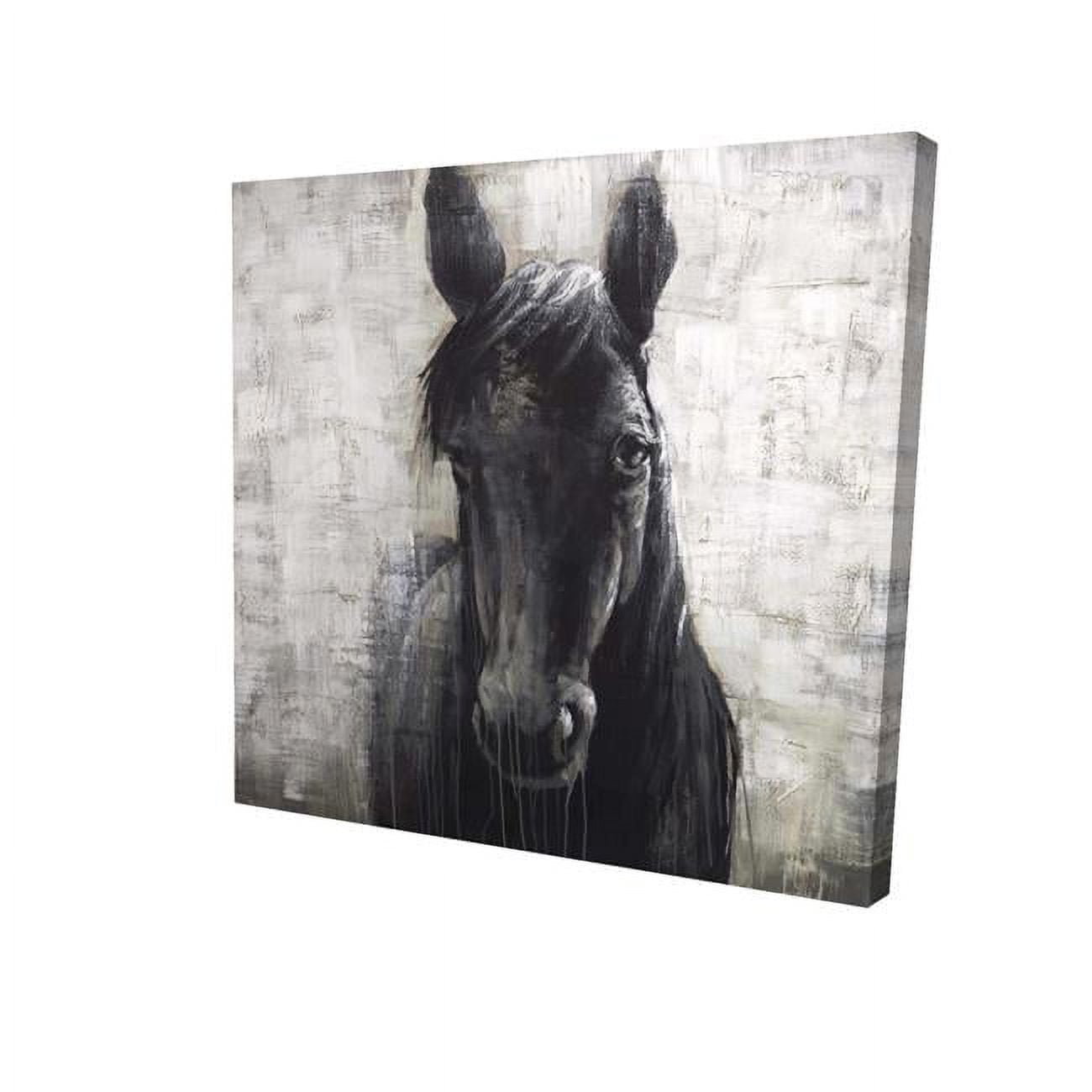 12 x 12 in. Black Horse-Print on Canvas