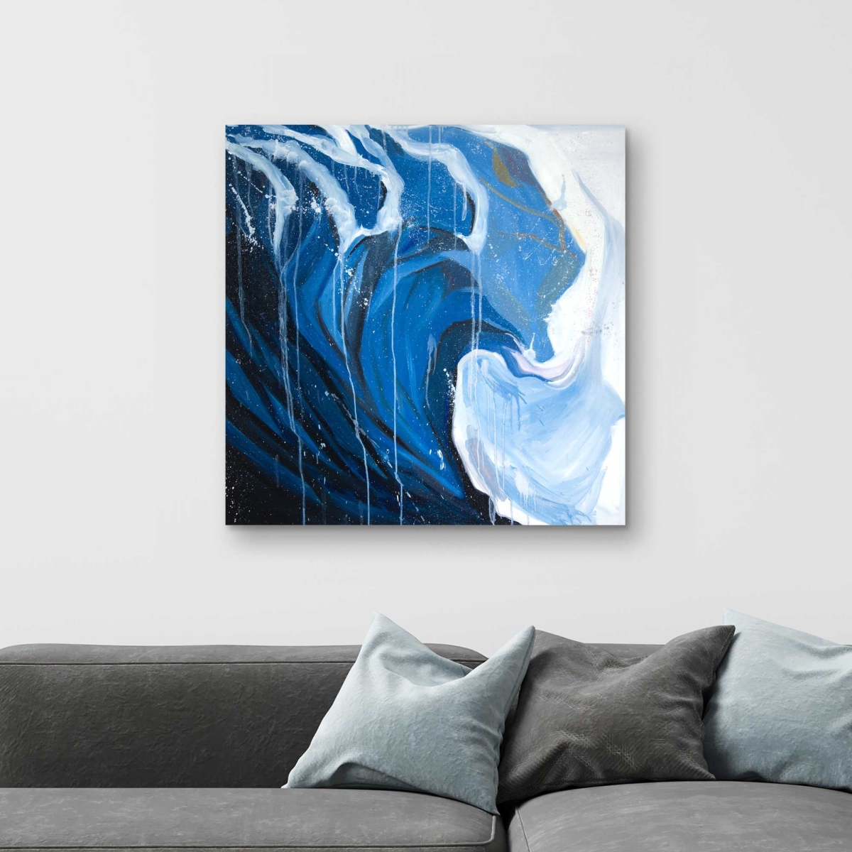 C1RC32324FDC78 32 x 32 in. Abstract Wave in Motion - Modern Beach Canvas for Home Decor