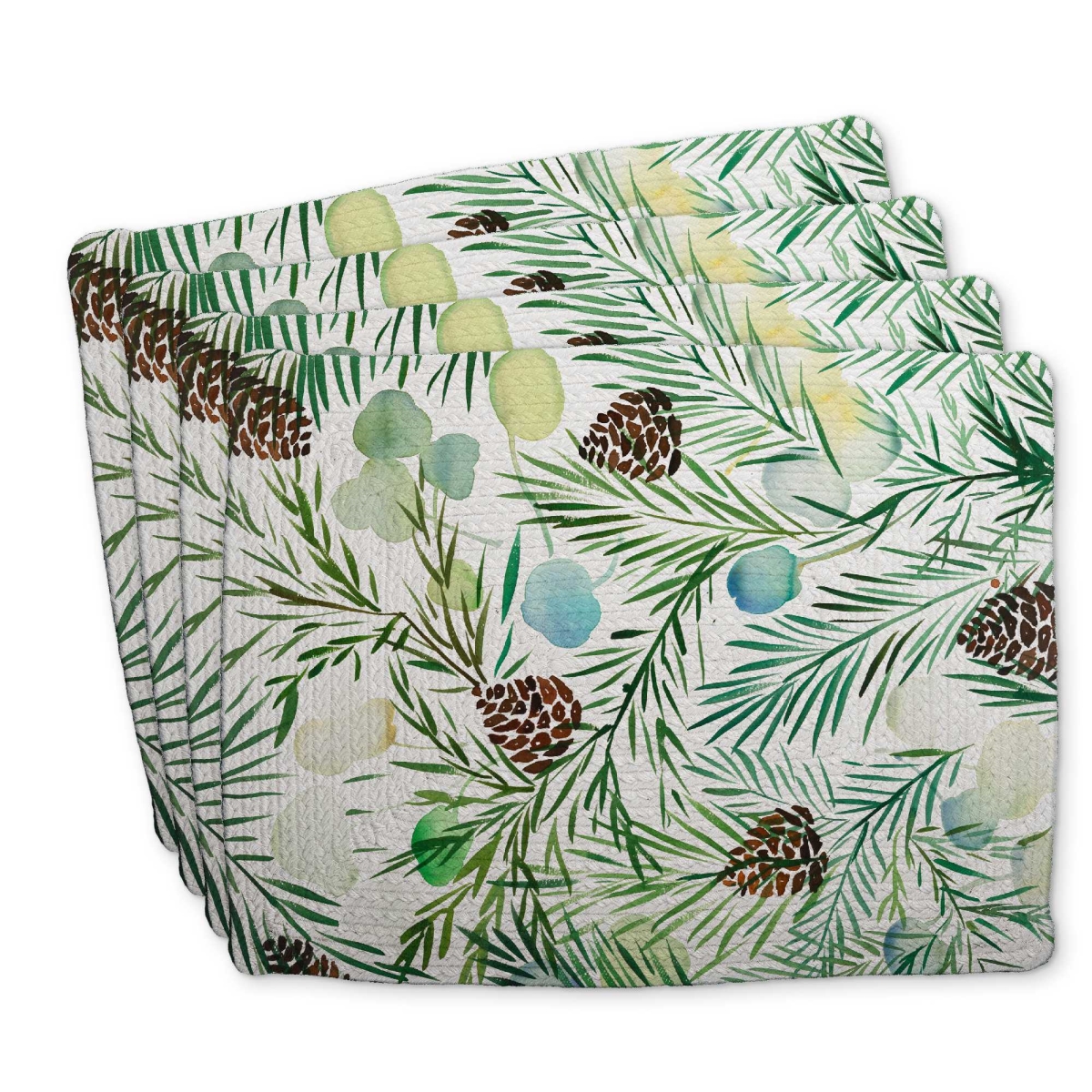Picture of Begin Home Decor C4BP1418JZYHPI 14 x 18 in. Pine Cone Pattern Braided Polyester Placemat - Home Decor - Set of 4