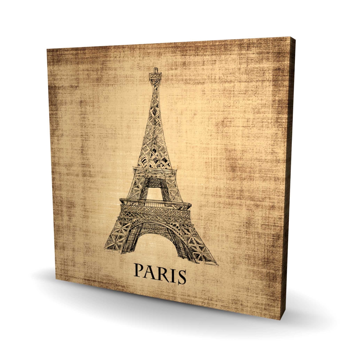 C1RC3636P4JC0G 36 x 36 in. Eiffel Tower Illustration - Brown Building Canvas