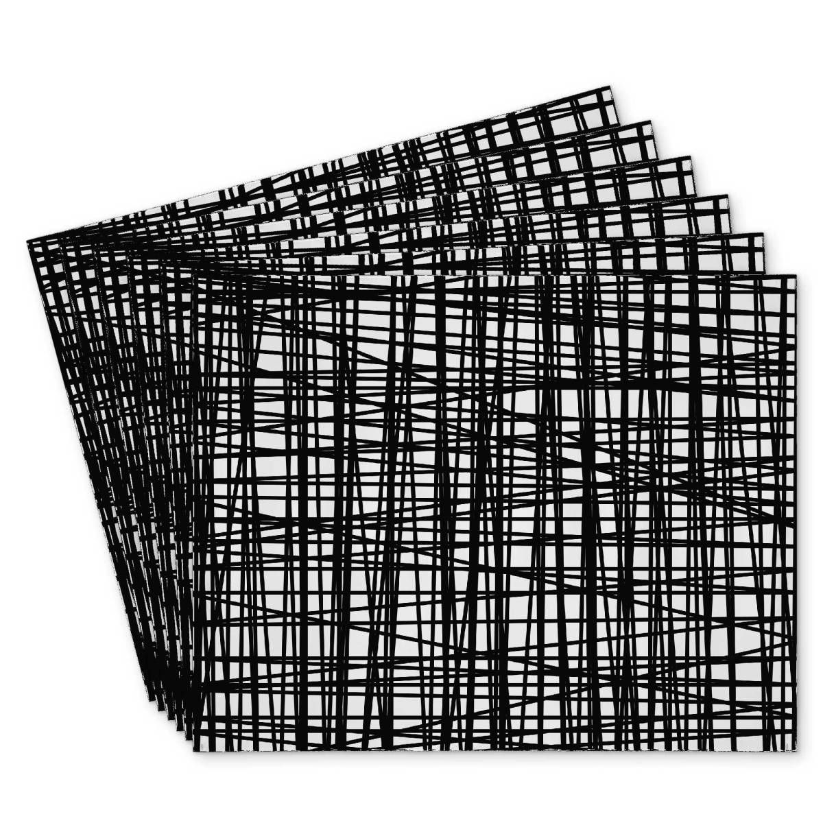 Picture of Begin Home Decor C6PP1418C9QRHA 14 x 18 in. Abstract Small Stripes Polyester Placemat - Decor Accent - Set of 6