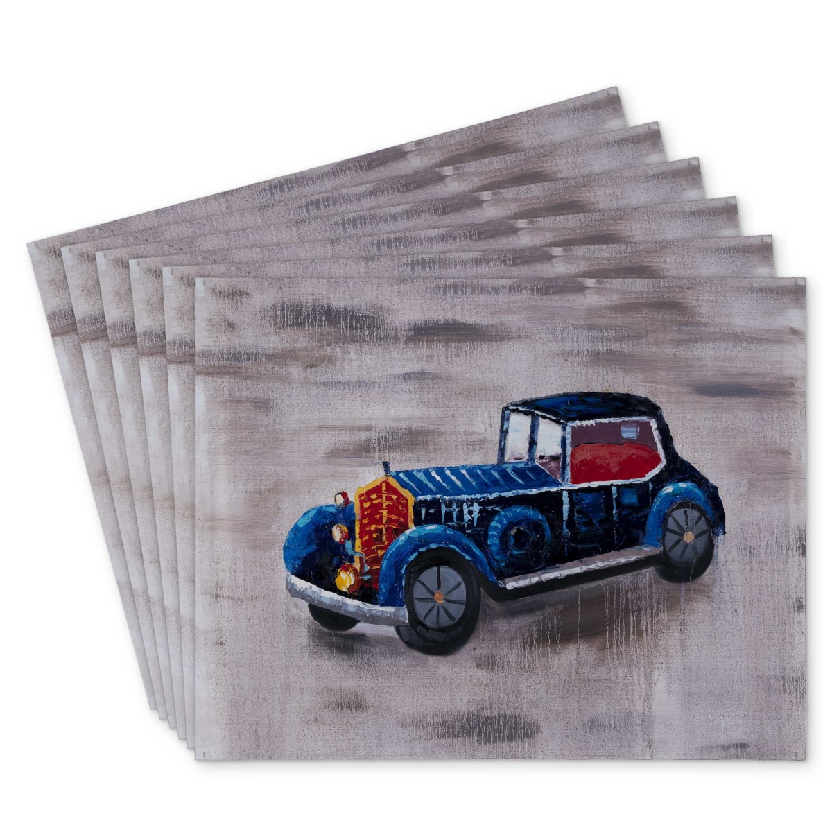 Picture of Begin Home Decor C6PP1418DOUNXR 14 x 18 in. Toy Car Polyester Placemat - Stylish Home Decor Accent - Set of 6
