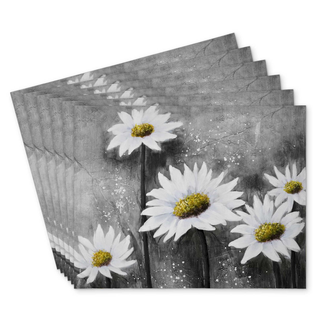 Picture of Begin Home Decor C6PP1418FWD3IR 14 x 18 in. Daisies Polyester Placemat - Stylish Home Decor Accent - Set of 6