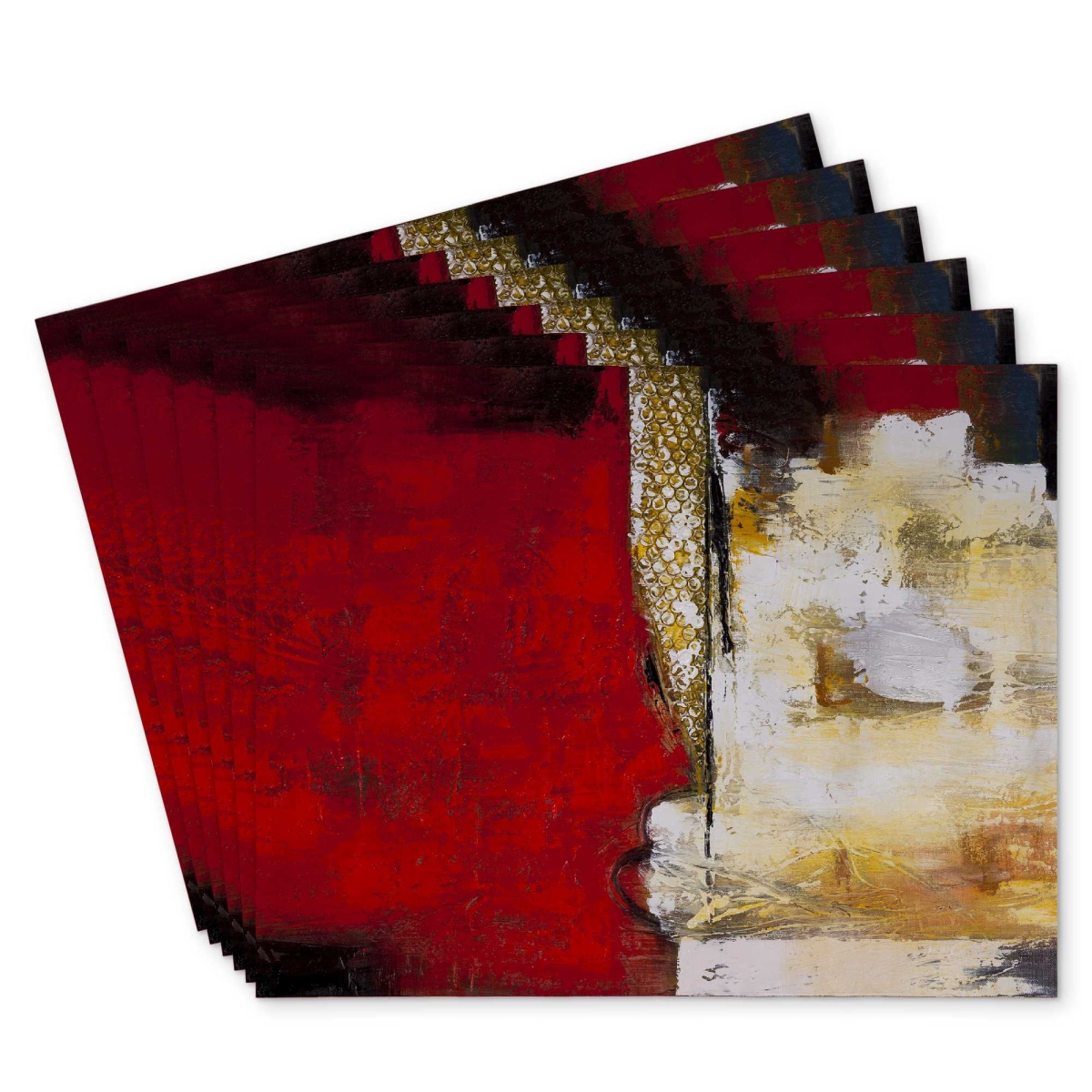 Picture of Begin Home Decor C6PP1418Q2ELBY 14 x 18 in. Abstract Industrial Art Placemat with Numbers - Home Decor - Set of 6