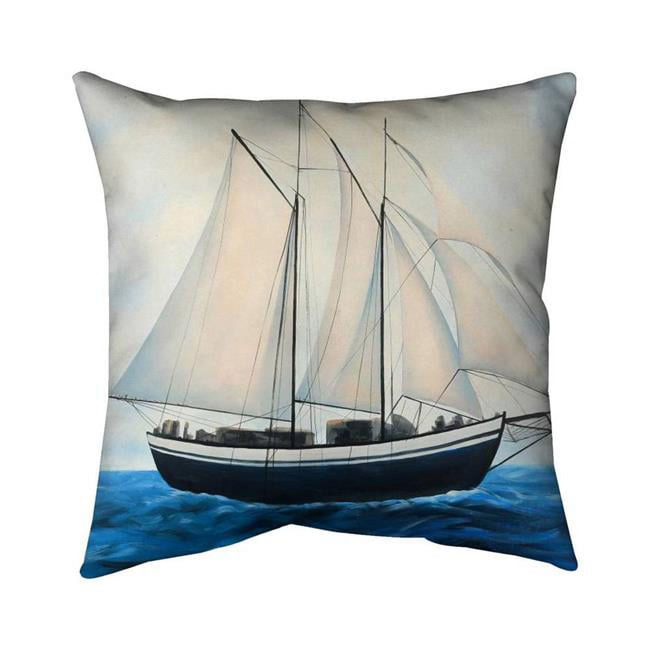 20 x 20 in. Sailingboat by A Sunny Day-Double Sided Print Indoor Pillow