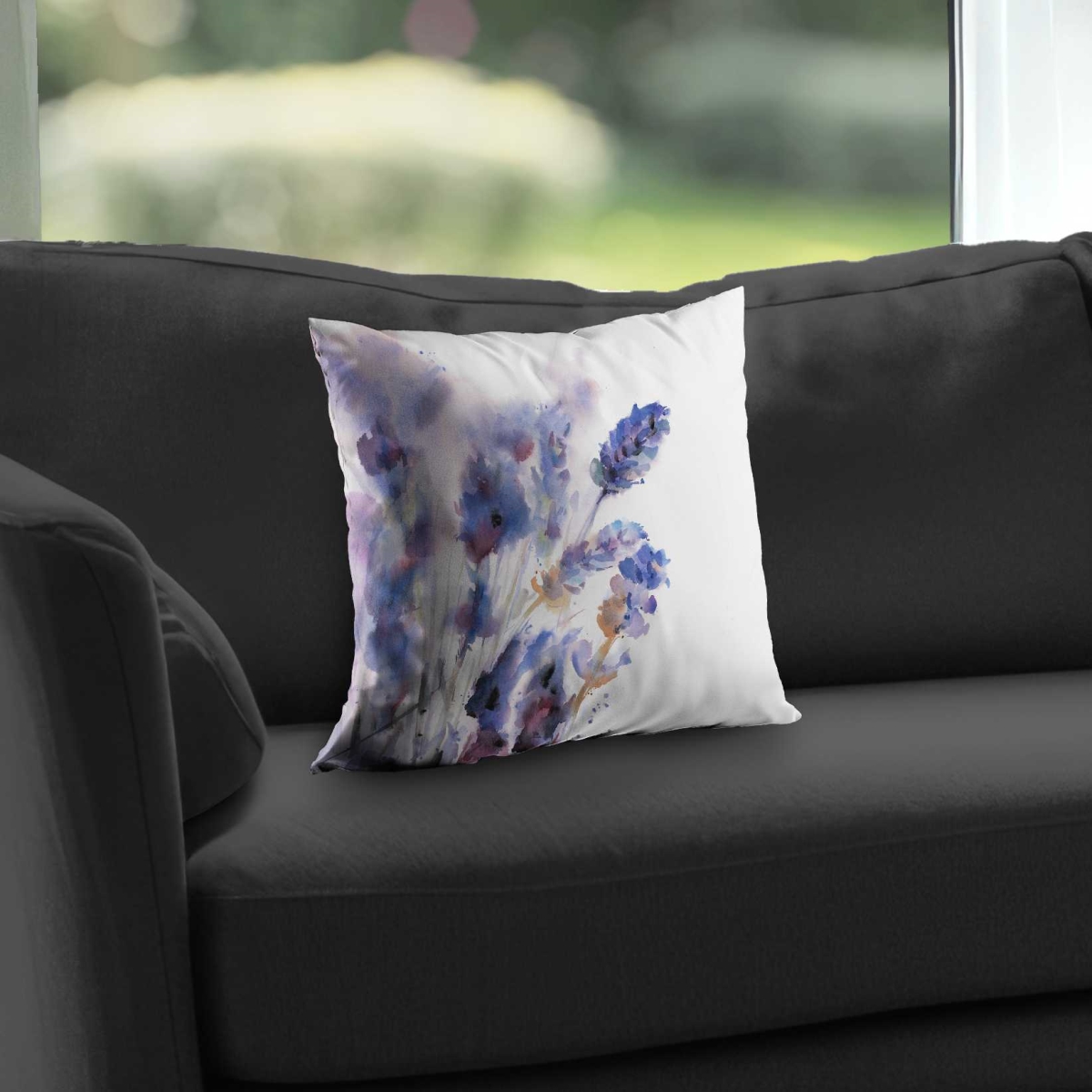C1PC1414KYHQIT 14 x 14 in. Watercolor Lavender Flowers Throw - Purple Floral Home Decor