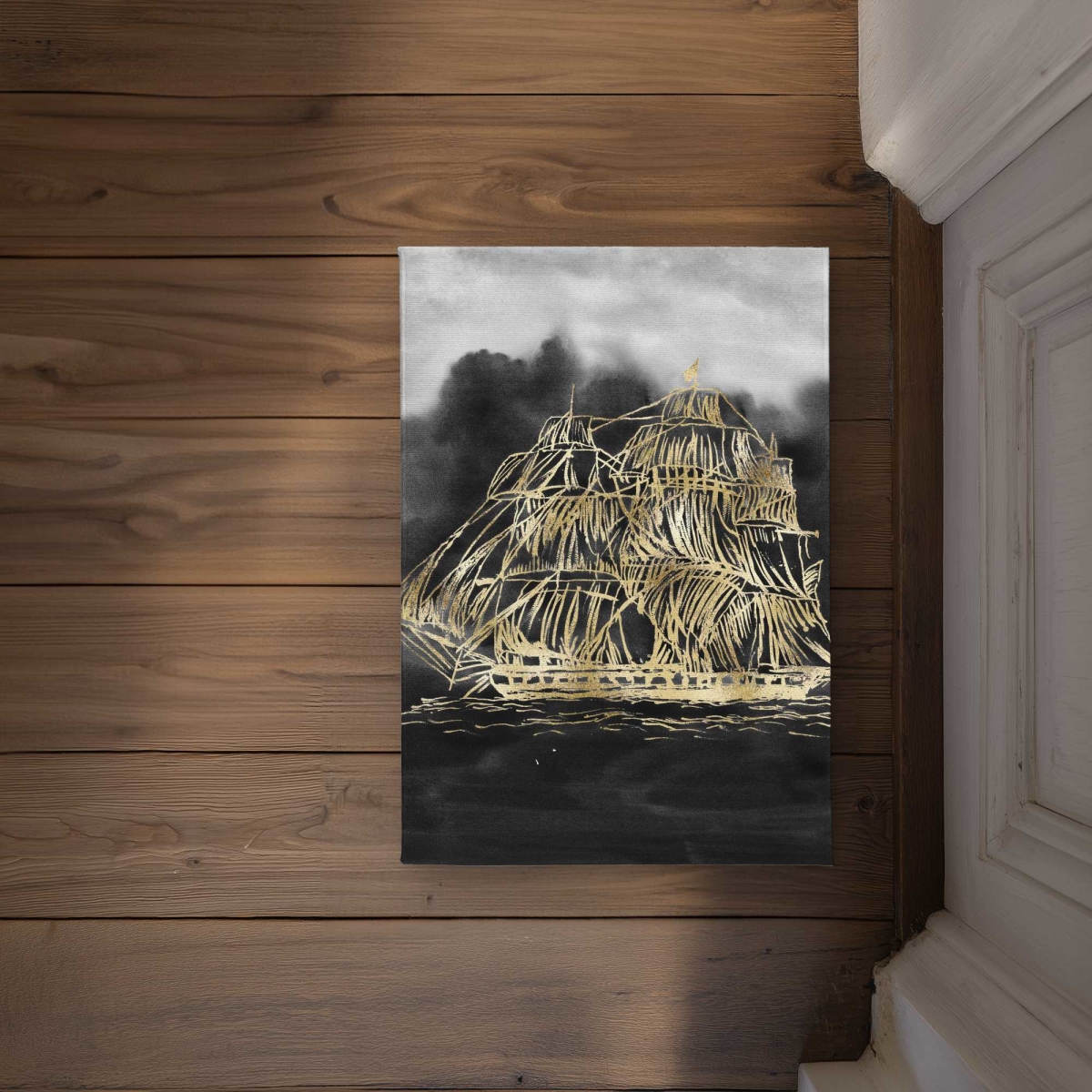 CODM1724BV9THM 17 x 24 in. Old Sailing Ship Illustration Door Mat - Boat Indoor & Outdoor