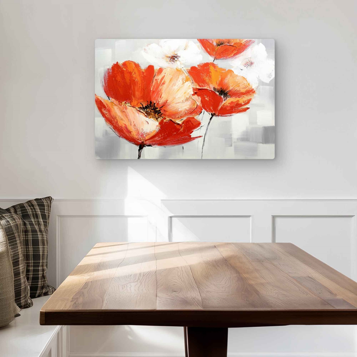 C1MP2030U5KLH8 20 x 30 in. Red Wild Flowers in the Wind - Metal Print Wall Art for Home Decor