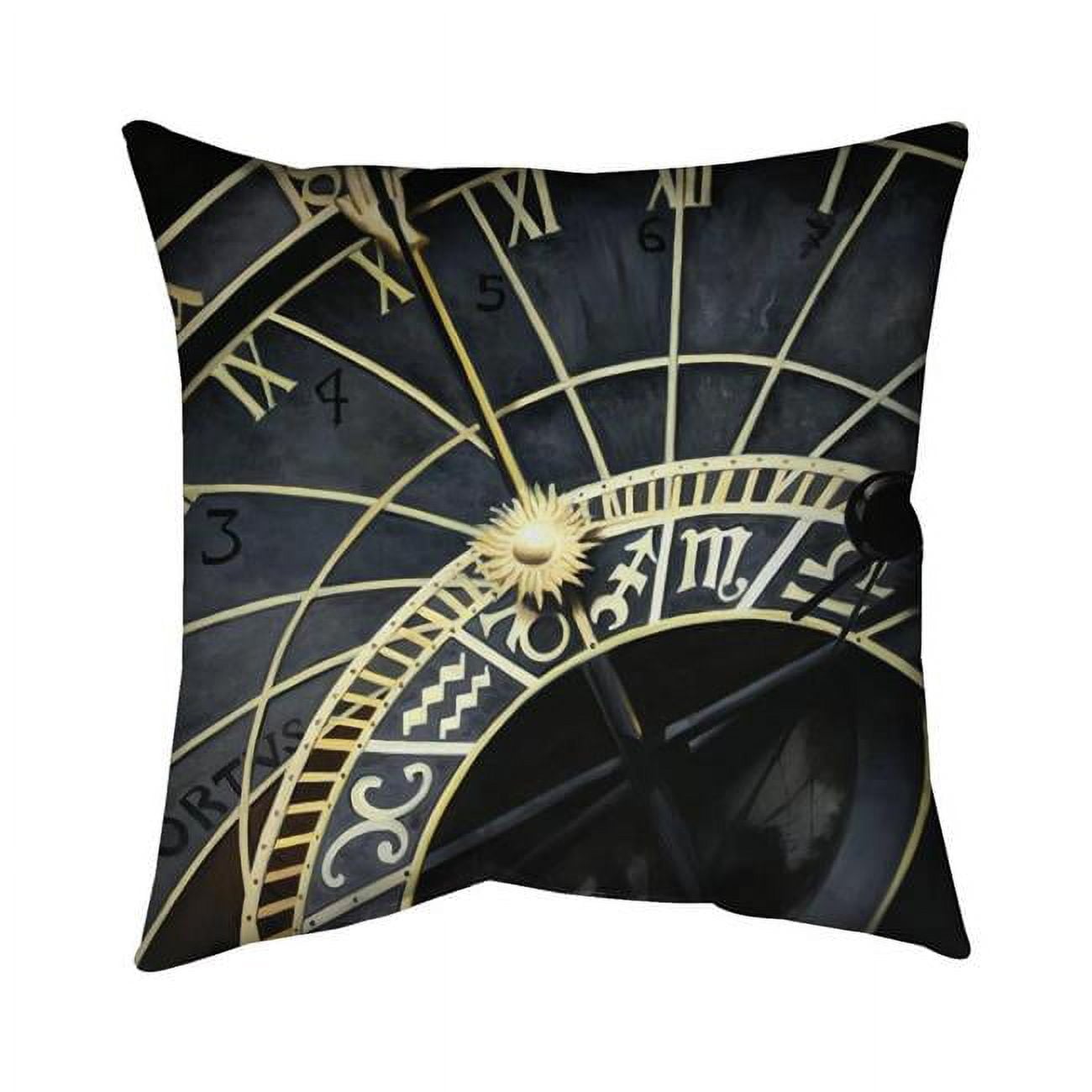 20 x 20 in. Astrologic Clock-Double Sided Print Indoor Pillow